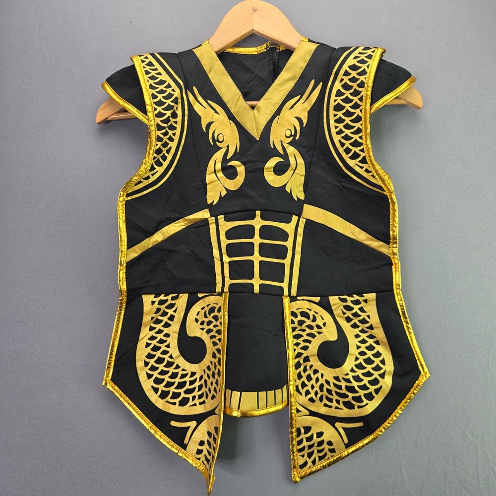 Unbranded Ninja Warrior Samurai Armor Vest Costume Medium Black Gold Dragon